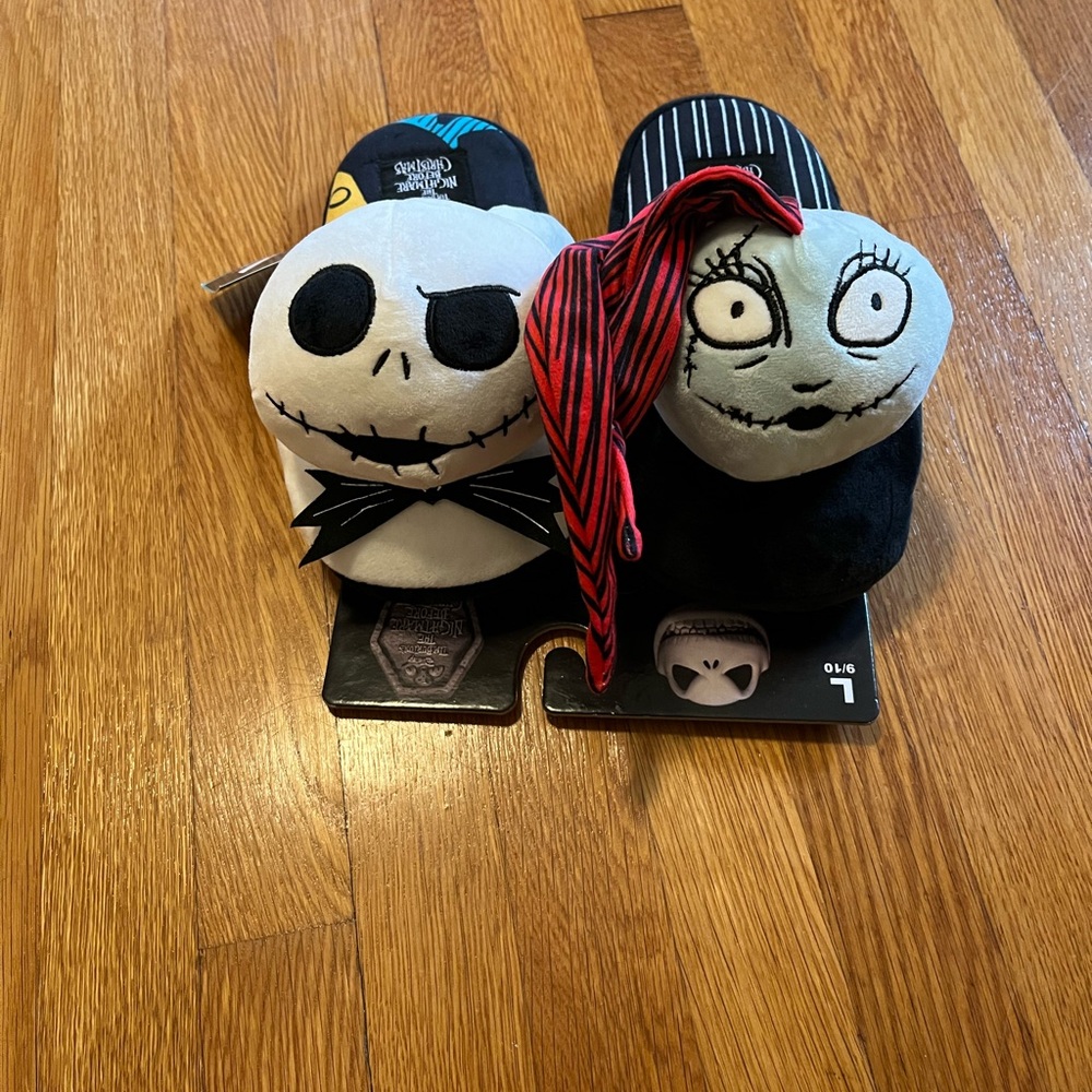 New Nightmare Before Christmas Jack Sally Slippers Disney Tim Burton Large 9/10
